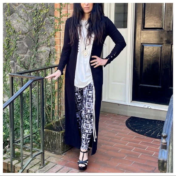 ✨RESTOCKED✨Chic black long knit duster - Picture 9 of 11